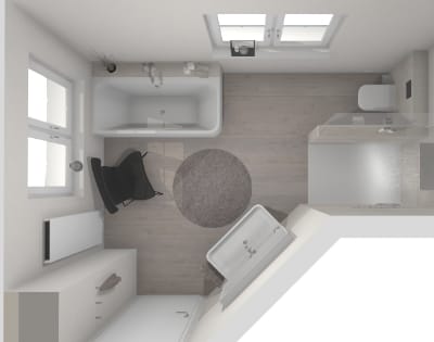 Das asymmetrische Bad – Eine Herausforderung mit Stil gemeistert