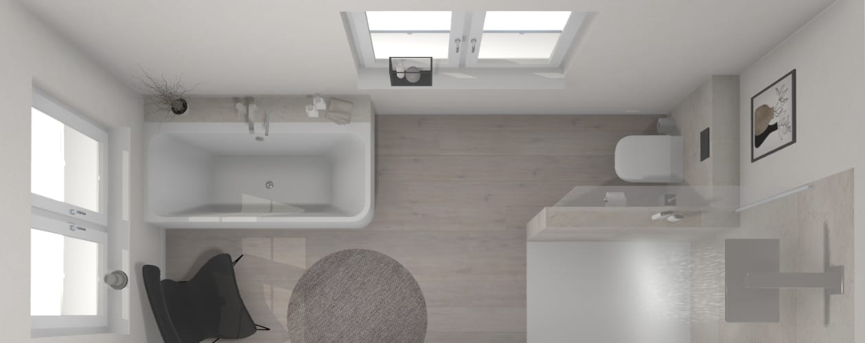 Das asymmetrische Bad – Eine Herausforderung mit Stil gemeistert