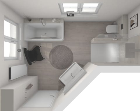 Das asymmetrische Bad – Eine Herausforderung mit Stil gemeistert