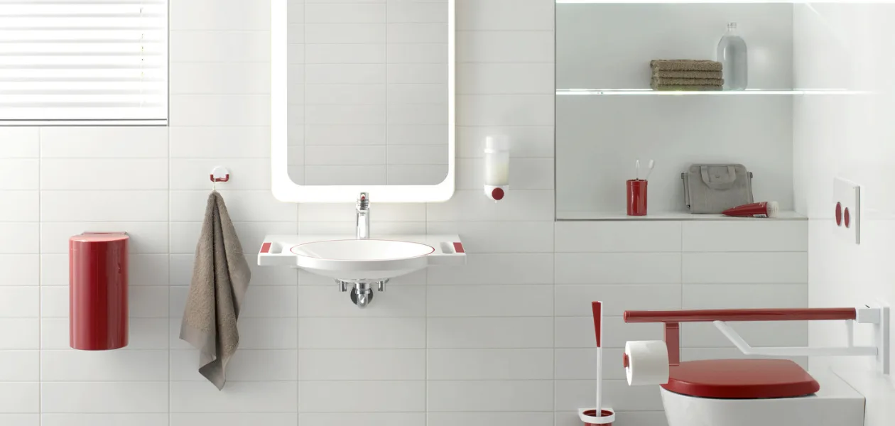 Bring Farbe in dein barrierefreies Bad.