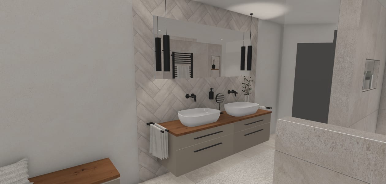 Bodenebene Dusche mit viel Platz