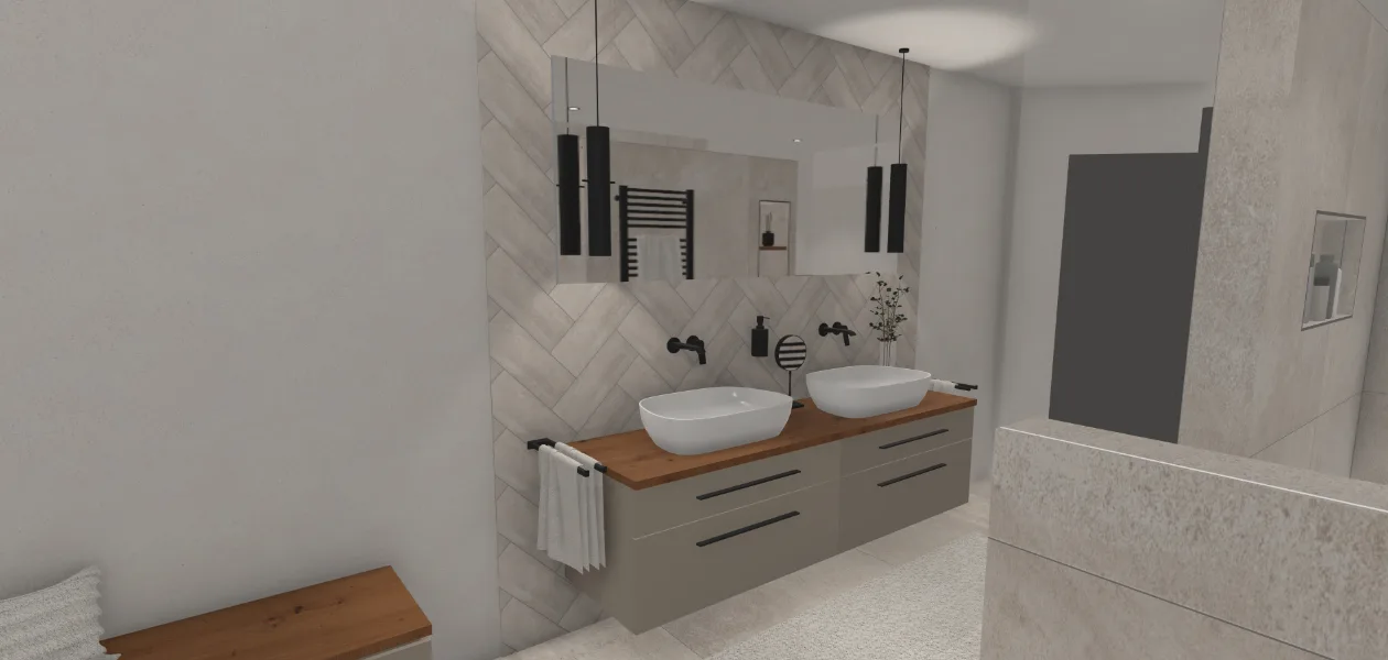 Bodenebene Dusche mit viel Platz