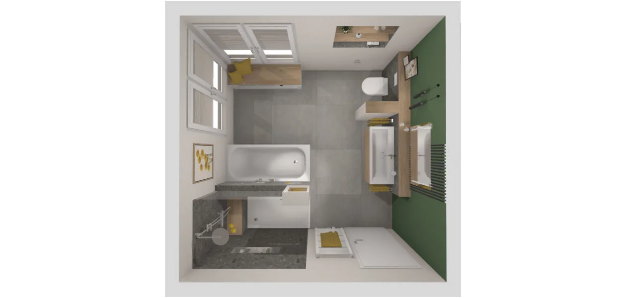 3D Vogelperspektive Wohlfühlbad