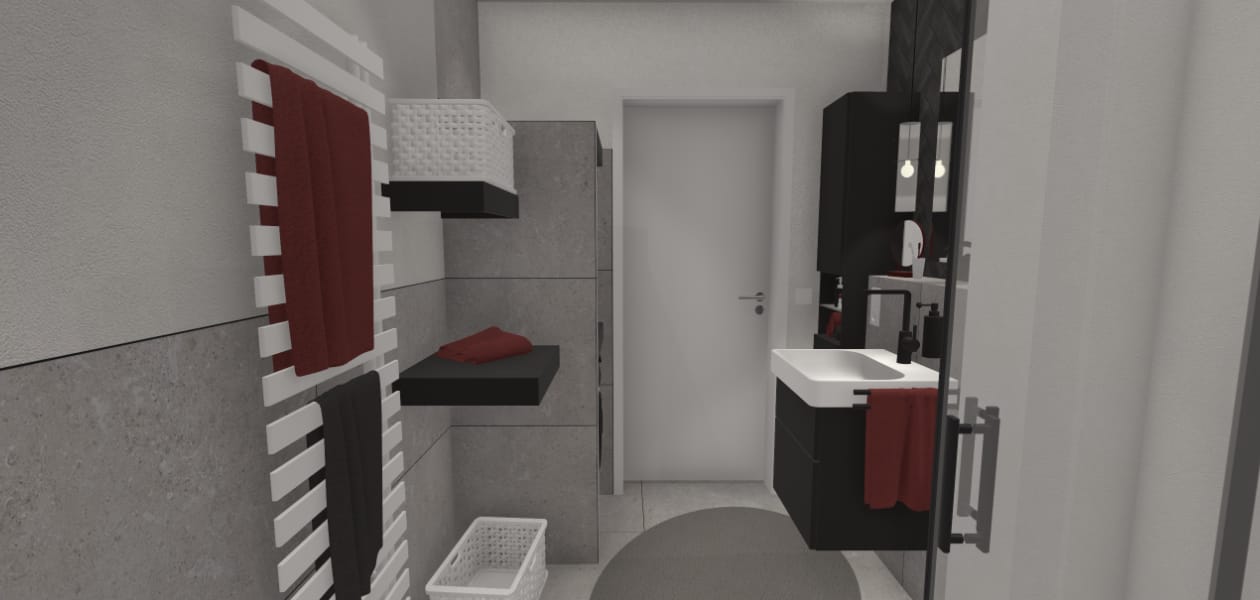 Wandgebundene Badewanne