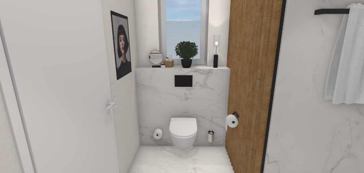 Bodenebene Dusche mit viel Platz