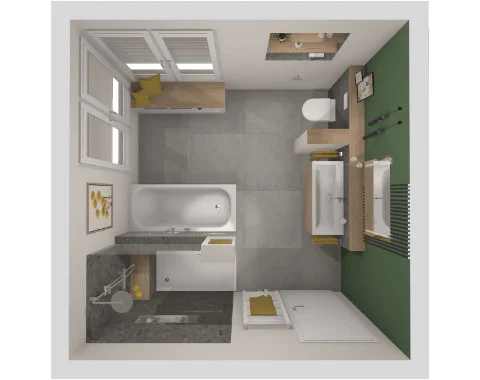 3D Vogelperspektive Wohlfühlbad