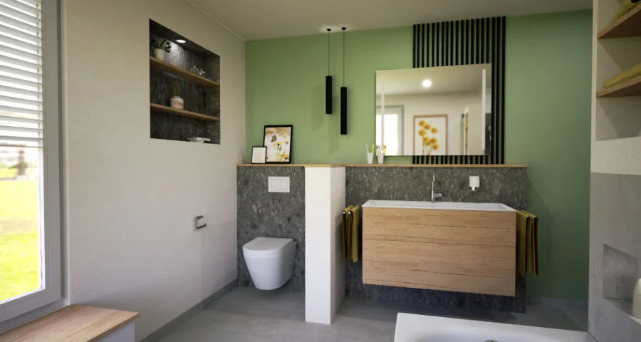 Etwas versteckt und damit mehr Privatsphäre: Das clever geplante WC!