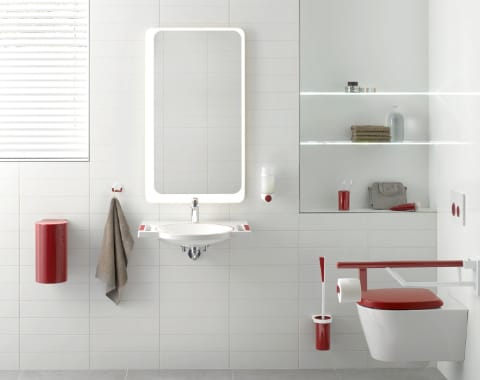 Bring Farbe in dein barrierefreies Bad.