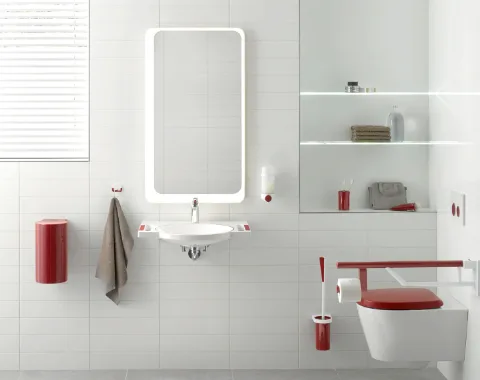 Bring Farbe in dein barrierefreies Bad.