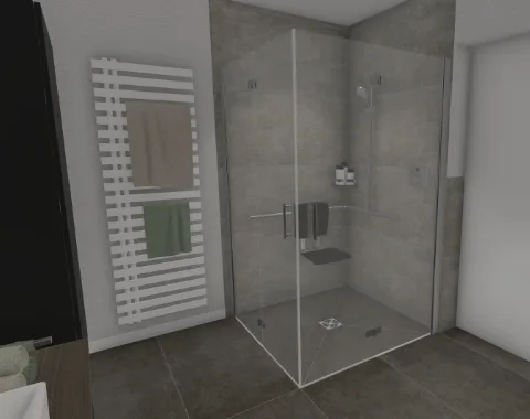 Bodenebene Dusche mit viel Platz