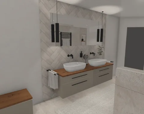 Bodenebene Dusche mit viel Platz