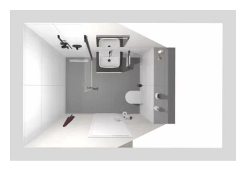 17 das-kleine-bad-mit-schwarzen-armaturen-vogelperspektive 4qm-frieling24