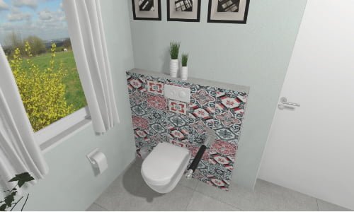 Das extravagante Badezimmer| Ansicht WC