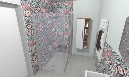  Das extravagante Badezimmer| Ansicht Dusche 