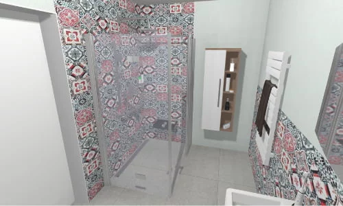  Das extravagante Badezimmer| Ansicht Dusche 