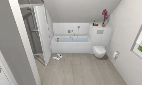 Blick auf die Badewanne