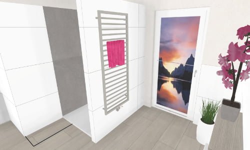 Ansicht Heizkörper und Eingangsbereich