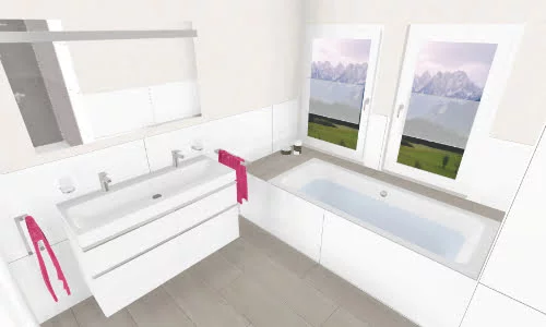 Badewanne mit Ablagefläche