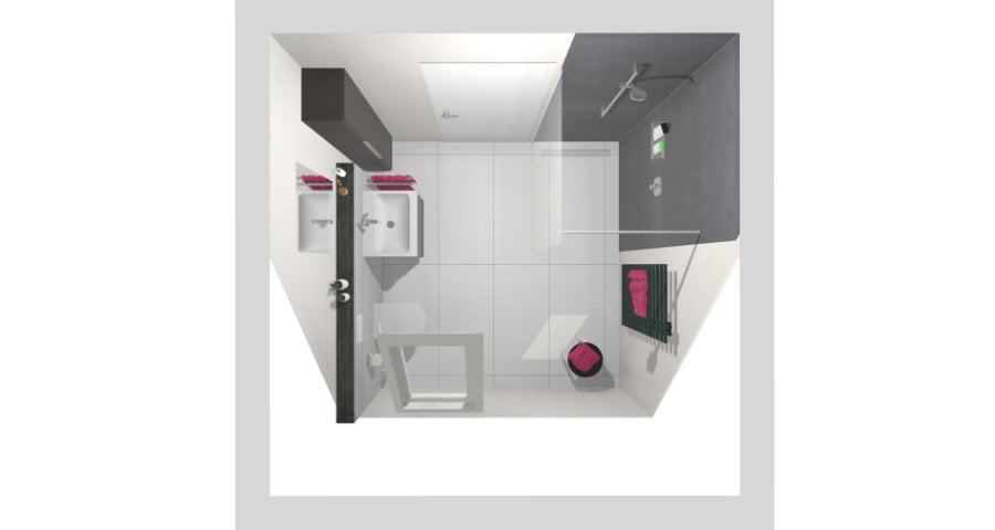 Das moderne Bad mit Dachschräge – 7 qm