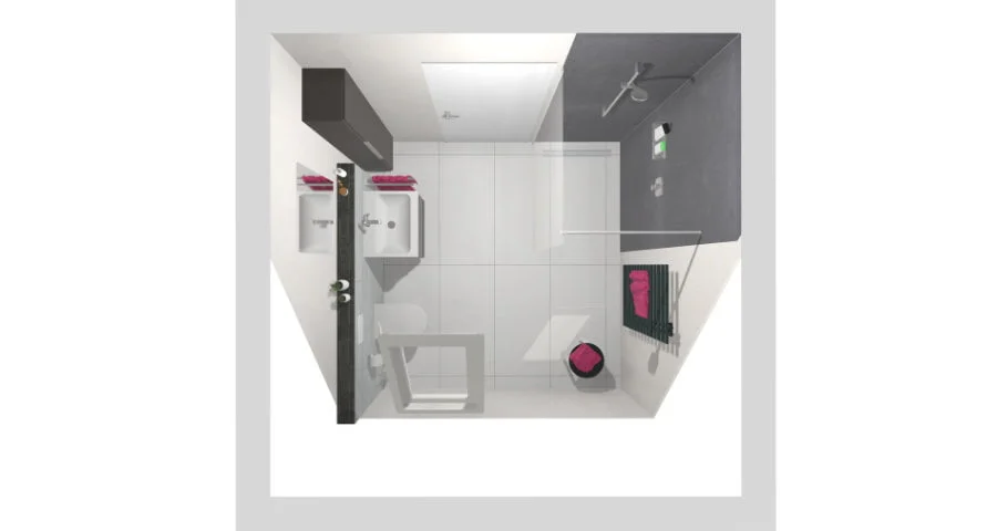 Das moderne Bad mit Dachschräge – 7 qm