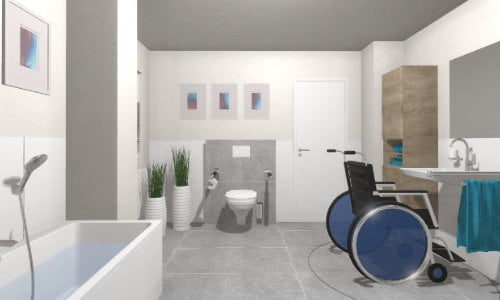 Geräumige Badaufteilung 