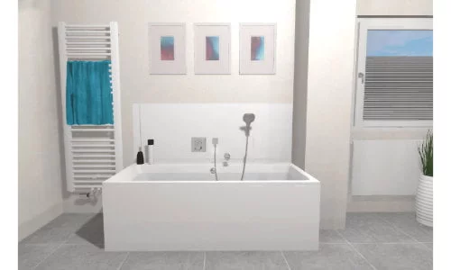 Halbfreistehende Badewanne