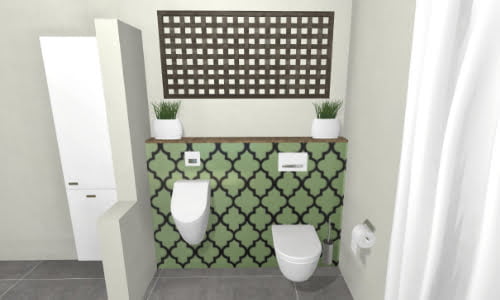  WC und Urinal auf Musterfliese