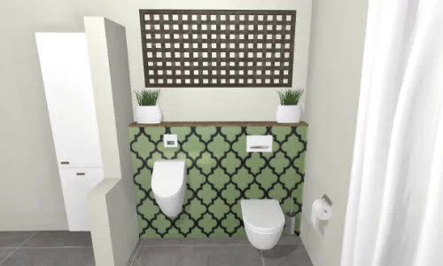  WC und Urinal auf Musterfliese