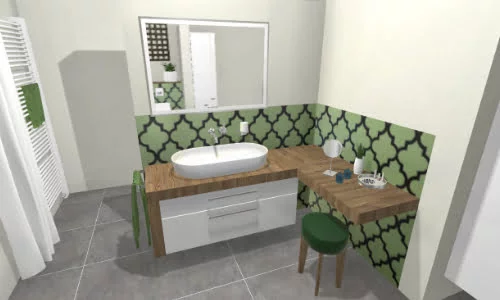 Ovales Aufsatzbecken mit großer Ablagefläche