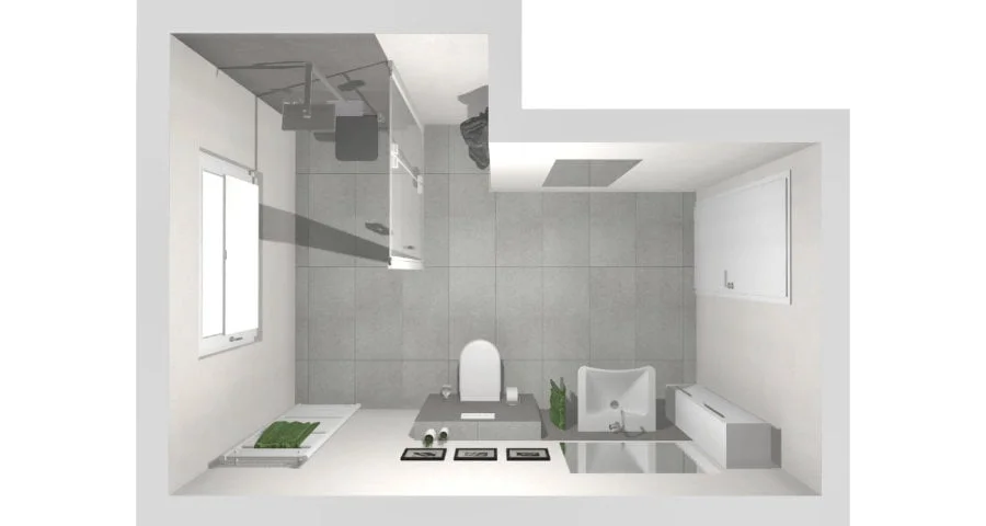 Das Bad mit ebenerdiger Walk-In Dusche | 10 qm