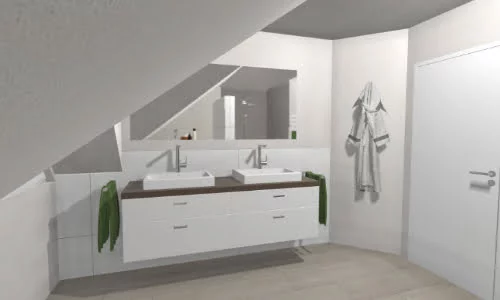 Große doppelte Waschtischanlage 