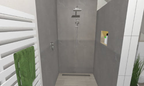Große Walk-In Dusche 