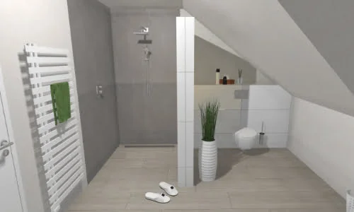 Toilette unter der Schräg