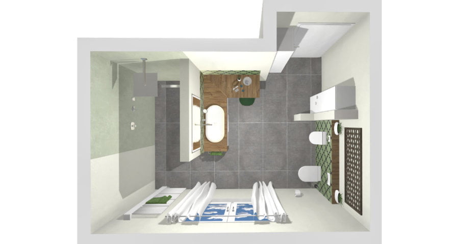 Das grüne Badezimmer - 12 qm