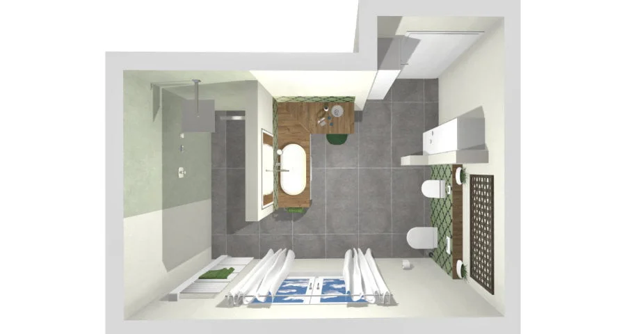 Das grüne Badezimmer - 12 qm