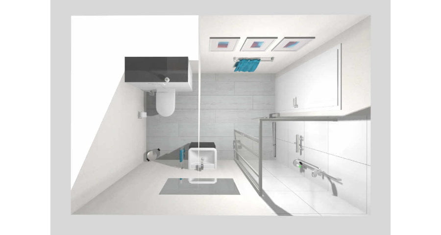 Das kleine Bad mit Schräge – 5 qm