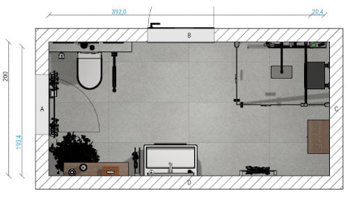 Das Badezimmer mit Retrofliesen | 8 qm