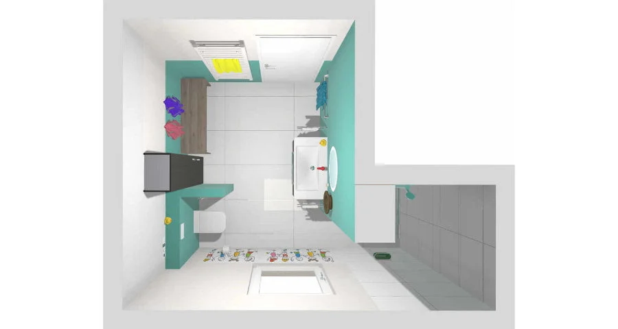 Das bunte Kinderbad – 8 qm