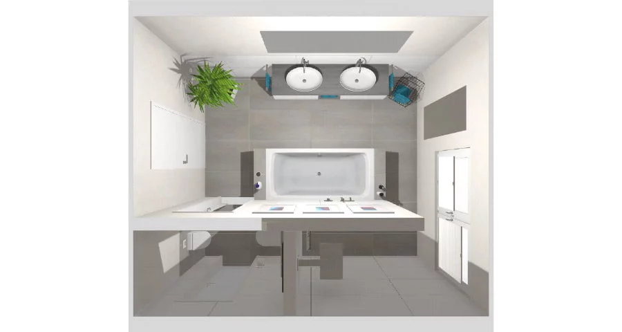 Das Badezimmer mit T-Lösung  | 15 m²