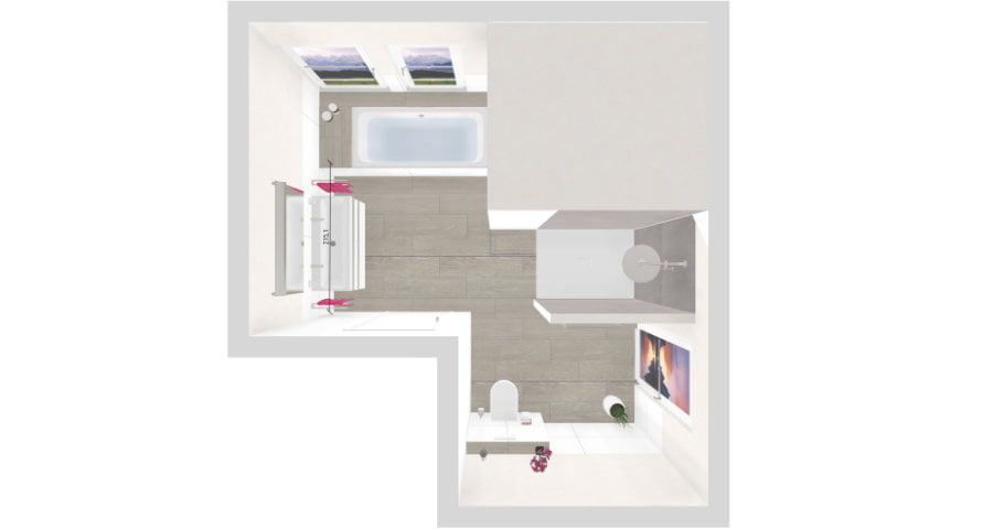 Das verwinkelte Bad – 13 qm