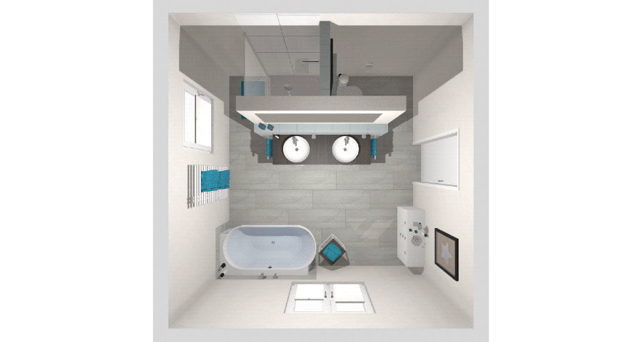Das moderne Bad mit T-Lösung – 16 qm