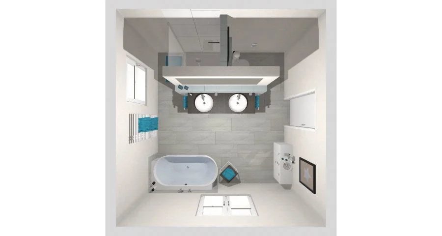 Das moderne Bad mit T-Lösung | 16 m²