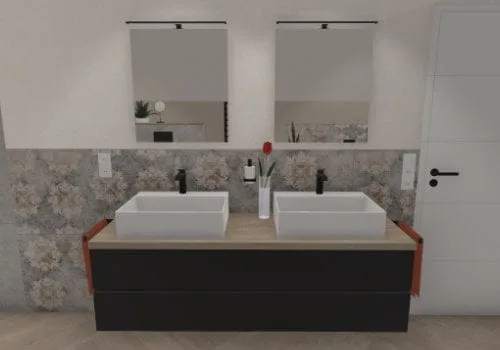 Waschtisch: Schwarze Armaturen für zeitlose Eleganz