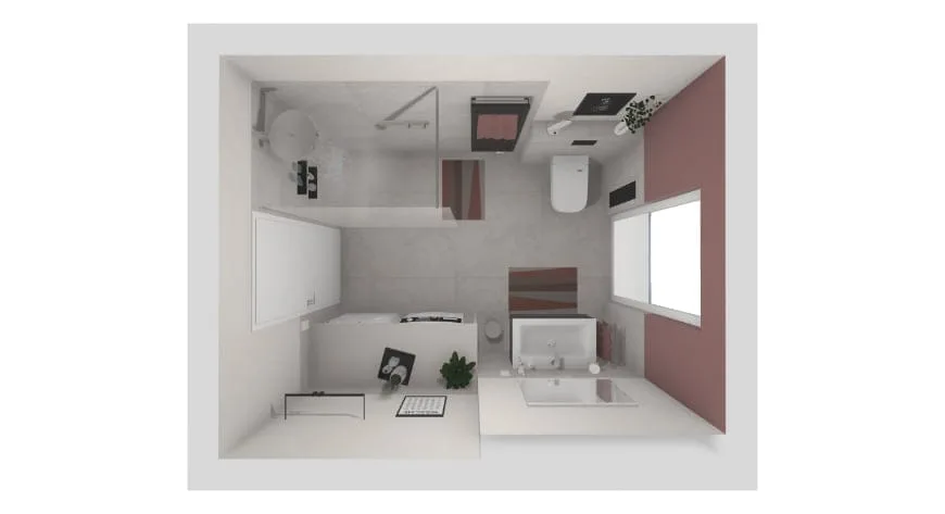 Bad mit Waschmaschine und Trockner – 8 qm