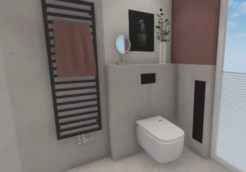 Platzsparend und funktional – Toilette neben Dusche