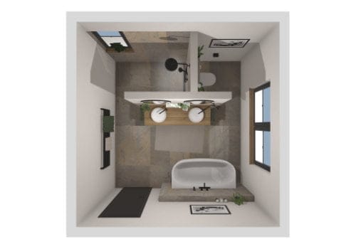 Modernes Schlauchbad mit Waschmaschine | 10 m²