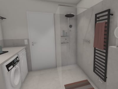 Bad mit Waschmaschine und Trockner