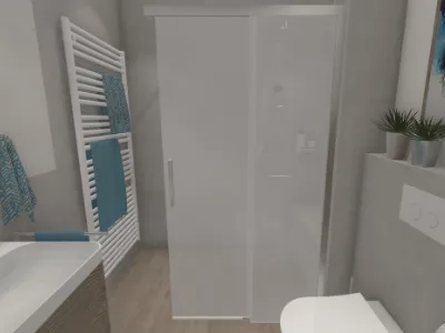 Dusche mit Schiebetür