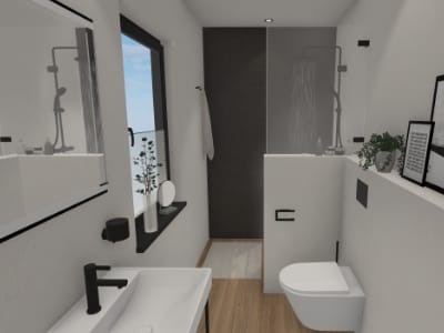 Kleines Schlauchbad mit Dusche