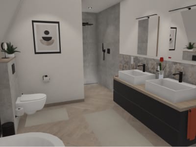 Schmaler Grundriss mit Dachschräge